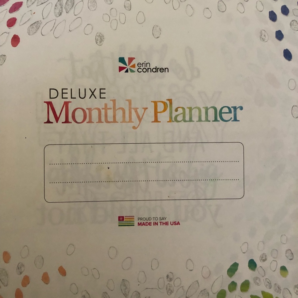 Erin Condren monthly deluxe planner